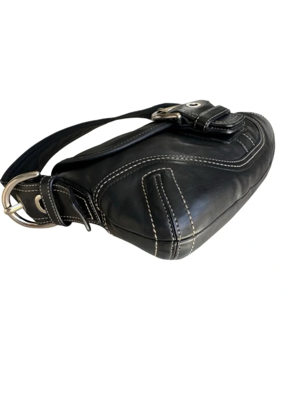 Coach Soho Leather Flap Shoulder Bag Black Y2K 8A05 vintage excellent